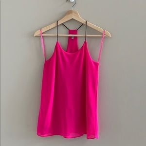 Hot pink racer back tank top